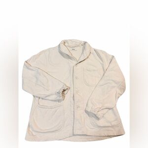 Buck Mason Mens Jacket Size Large Chore Coat Shawl Cotton ivory/ off white